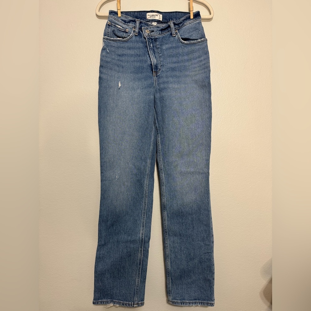 Abercrombie & Fitch Curve Love 90’s Straight Ultra High Rise Crossover Waistband - Picture 2 of 4